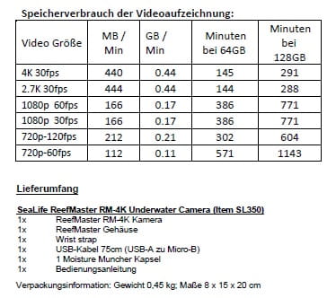 Sealife ReefMaster RM-4K 2000F Unterwasserkamera Set (SL354)